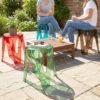 Transparent Plastic Stool Set – Indoor Outdoor Stackable 4 Pc
