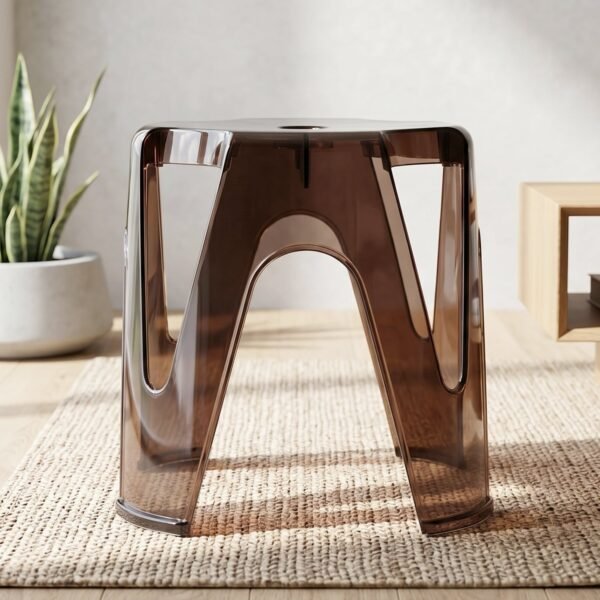 Transparent Plastic Stool Set – Indoor Outdoor Stackable 4 Pc