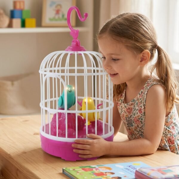 Kids Talking Bird Cage Toy – Interactive Sound & Repeats Fun