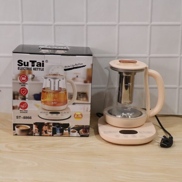 Suta Electric Glass Kettle 2.3L Tea Maker with Infuser and Temperature Control (1 Pc)