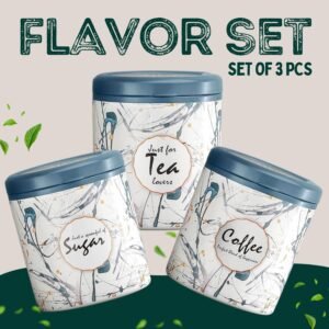 Plastic Tea Coffee Sugar Storage Set – Airtight & Stylish 3 Pc