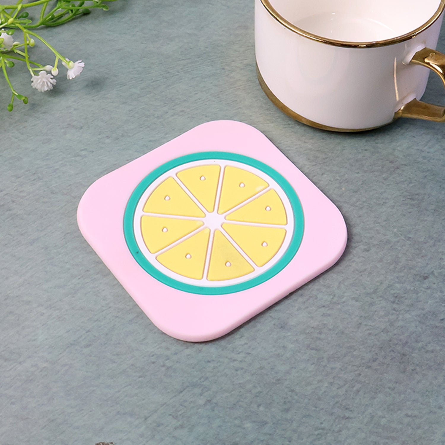 Silicone Lemon Drink Coaster – Heat-Resistant Table Protector