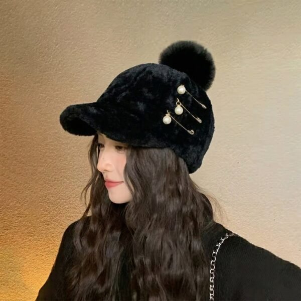 Winter Fur Cap for Women – Stylish & Cozy Warmth with Pom Pom