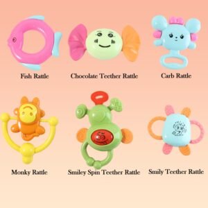 Baby Rattle Set – 6-in-1 Sensory Development Toys
