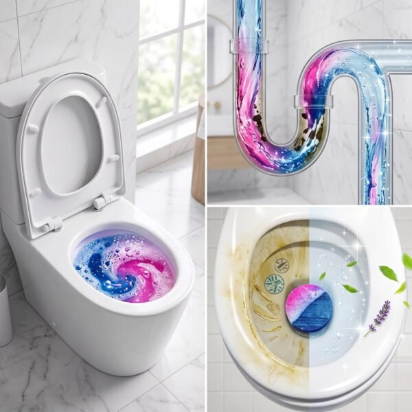 Toilet Bowl Cleaning Block – White Peach Fragrance Automatic Cleaner
