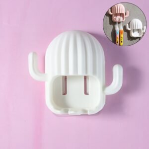 Cactus Toothbrush Holder – Wall Mounted with Dust-Proof Cover