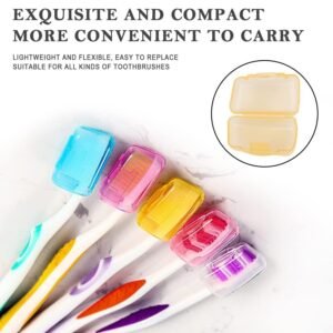 Toothbrush Head Cover Caps Set Travel Protective Hygiene Case (5 Pc Set)