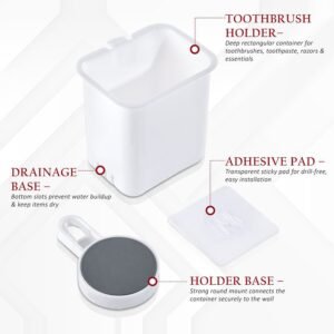 Wall Mounted Toothbrush Holder – No-Drill Space Saving Bathroom Organizer