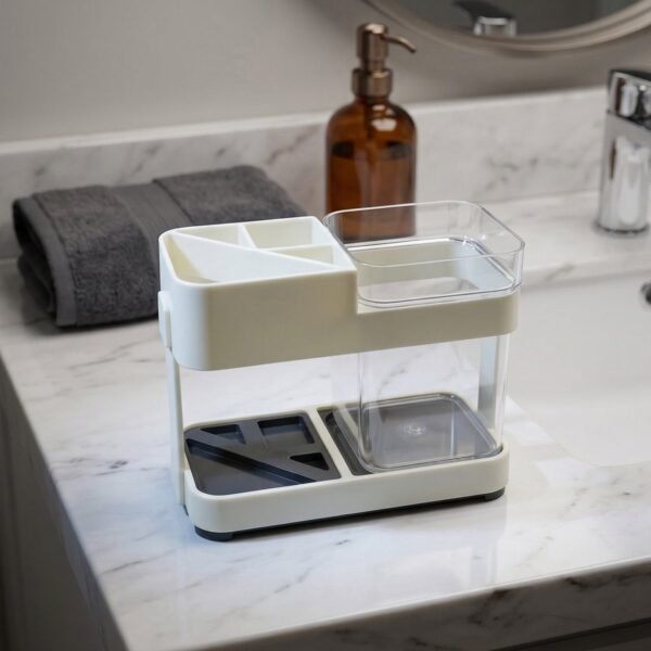Multipurpose Toothbrush & Toothpaste Stand Holder – Space-Saving Organizer