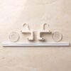 Wall Mounted Double Bar Towel Holder Rack with Side Hooks (1 Pc)