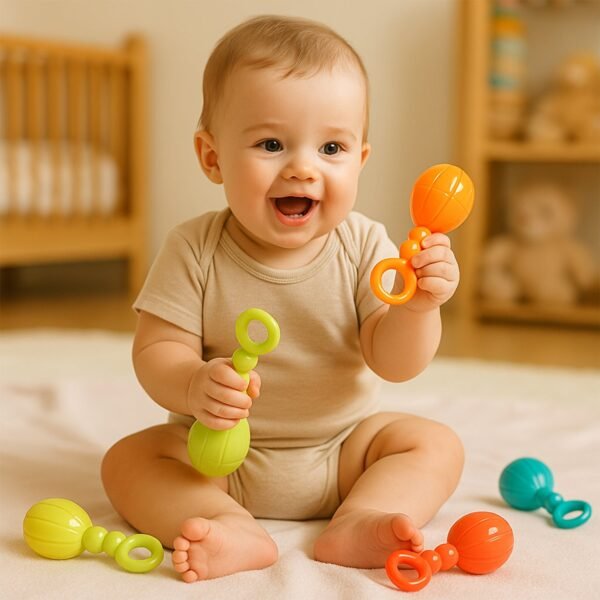 Baby Hand Rattle Set – 6-Piece Lightweight Musical Toys for Sensory Play