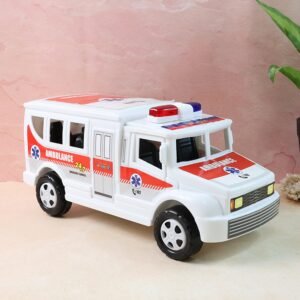 Friction Powered Ambulance Toy – Safe Durable Kids Play Vehicle