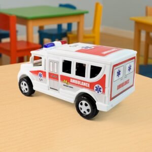 Friction Powered Ambulance Toy – Safe Durable Kids Play Vehicle