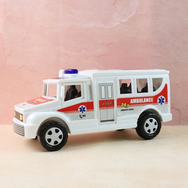 Friction Powered Ambulance Toy – Safe Durable Kids Play Vehicle