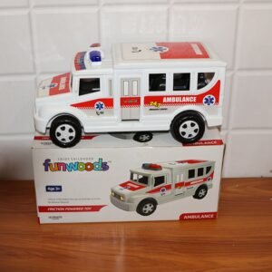 Friction Powered Ambulance Toy – Safe Durable Kids Play Vehicle