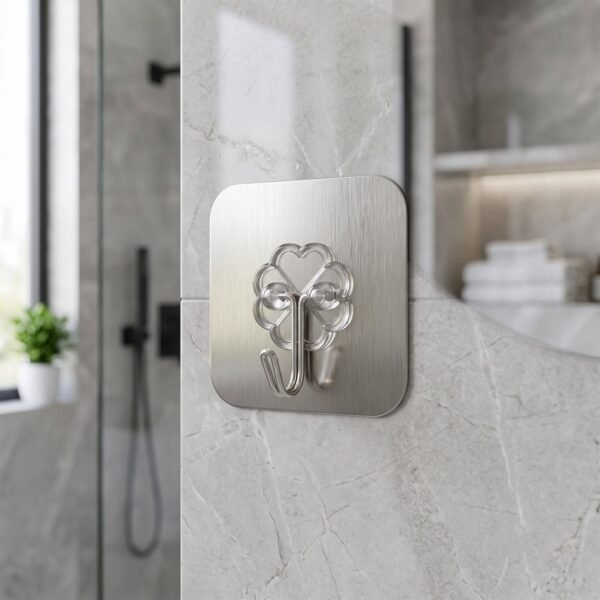 Self Adhesive Plastic Wall Hook, No Drill Heavy Duty Sticky Hanger Hook (1 Pc)