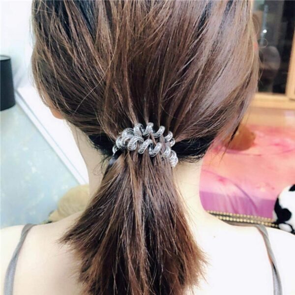Transparent Spiral Coil Hair Ties – No Damage & Strong Hold