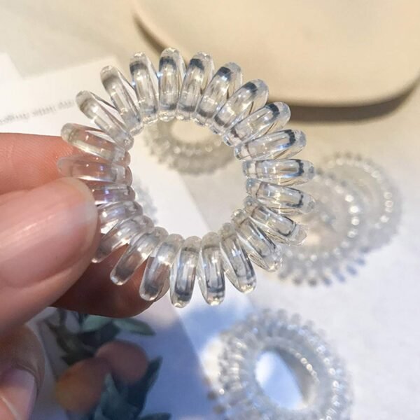 Transparent Spiral Coil Hair Ties – No Damage & Strong Hold