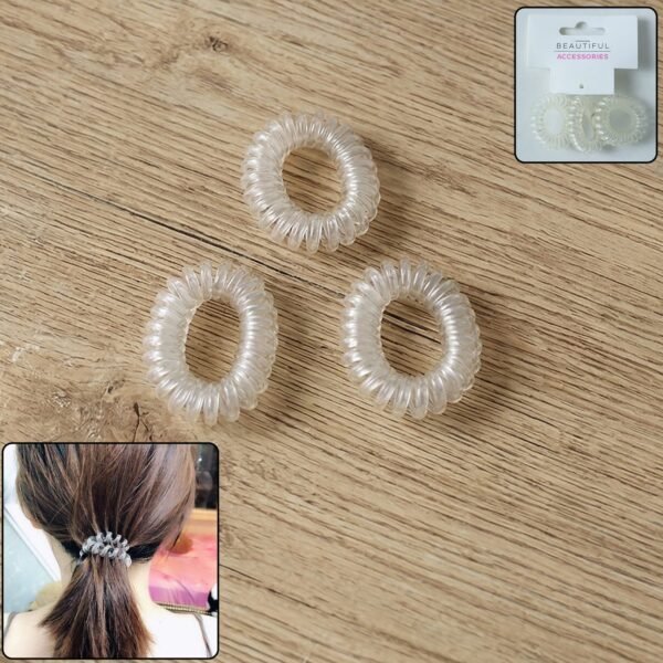 Transparent Spiral Coil Hair Ties – No Damage & Strong Hold
