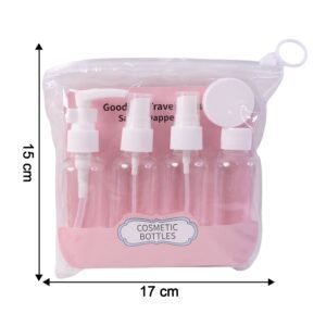 Travel Cosmetic Bottle Set – 5-in-1 Refillable Toiletry Containers