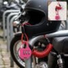 3 Digit Combination Helmet Cable Lock with Coiled Wire for Travel Safety (1 Pc)