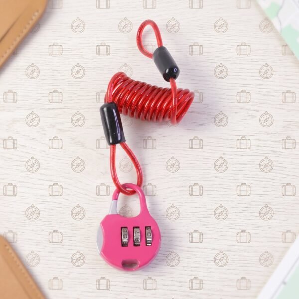 3 Digit Combination Helmet Cable Lock with Coiled Wire for Travel Safety (1 Pc)