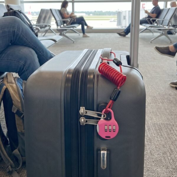 3 Digit Combination Helmet Cable Lock with Coiled Wire for Travel Safety (1 Pc)