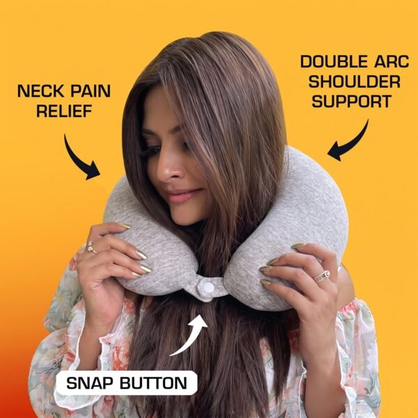 TravelNeckPillow01-02_4a376f40-3643-4cb6-acb9-e29f57176771.jpg U Shaped Soft Travel Neck Pillow Grey Melange Head Neck Support (1 Pc)