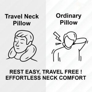 U-Shaped Travel Neck Pillow, Memory Foam Support Pillow with Adjustable Toggle (1 Pc)