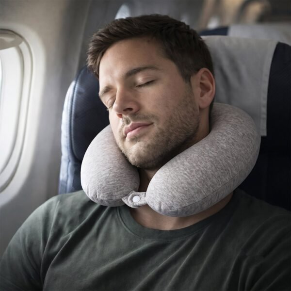 TravelNeckPillow01-06_3fc7ecb9-d186-40fd-b82d-39f99f14466b.jpg U Shaped Soft Travel Neck Pillow Grey Melange Head Neck Support (1 Pc)