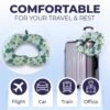 U Shaped Neck Pillow Green Leaf Print Travel Pillow Soft Head Support (1 Pc)