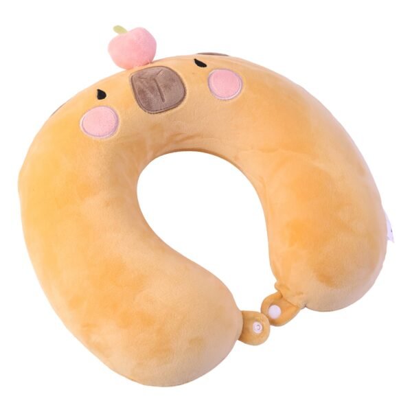 U-Shaped Travel Neck Pillow, Cute Capybara Soft Plush Pillow for Kids (1 Pc)