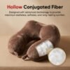 Men's U Shaped Soft Brown Plush Travel Neck Pillow for Head Support (1 Pc)