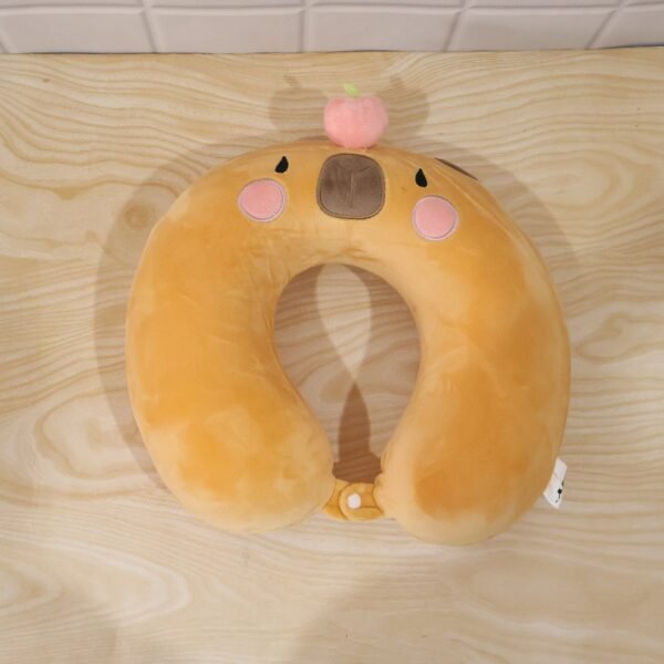 U-Shaped Travel Neck Pillow, Cute Capybara Soft Plush Pillow for Kids (1 Pc)