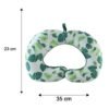 U Shaped Neck Pillow Green Leaf Print Travel Pillow Soft Head Support (1 Pc)