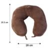 Men's U Shaped Soft Brown Plush Travel Neck Pillow for Head Support (1 Pc)