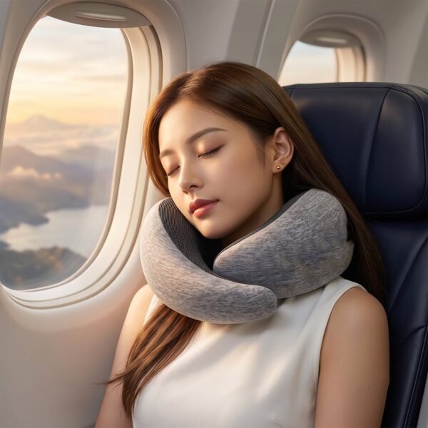 Soft Travel Neck Pillow, Memory Foam U-Shaped Support Pillow for Flights (1 Pc)