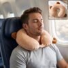 U-Shaped Travel Neck Pillow, Cute Cat Soft Plush Pillow with Ears (1 Pc)
