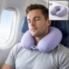 U-Shaped Travel Neck Pillow, Soft Comfortable Support Pillow with Snap Button (1 Pc)