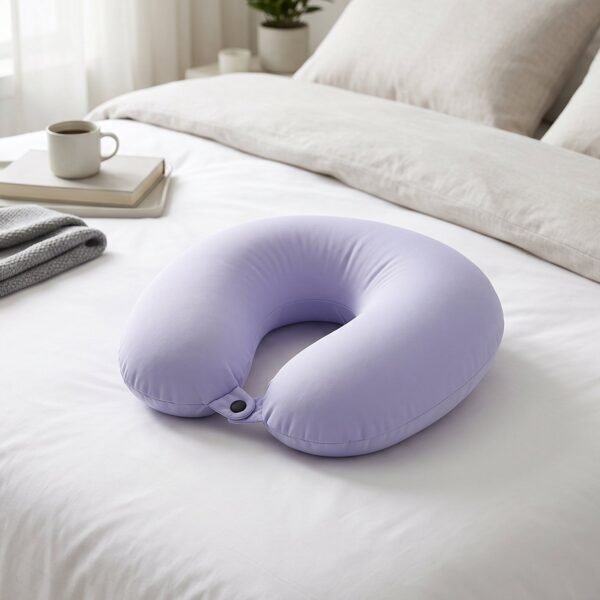 U-Shaped Travel Neck Pillow, Soft Comfortable Support Pillow with Snap Button (1 Pc)