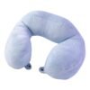 U Shaped Soft Travel Neck Pillow Blue Plush Head Neck Support Cushion (1 Pc)