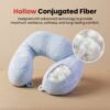 U Shaped Soft Travel Neck Pillow Blue Plush Head Neck Support Cushion (1 Pc)