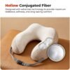 TravelNeckPillow09-02 U Shaped Memory Foam Travel Neck Pillow Beige with Buckle Strap (1 Pc)
