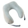 TravelNeckPillow09-04 U Shaped Memory Foam Travel Neck Pillow Beige with Buckle Strap (1 Pc)