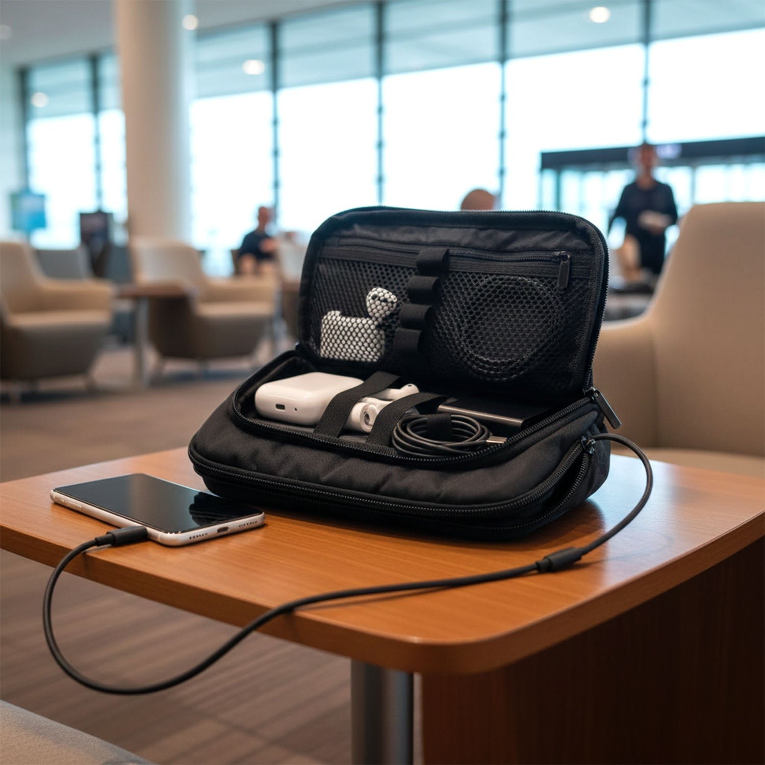 Small Electronics Organizer Pouch – Compact Travel Gadget Case
