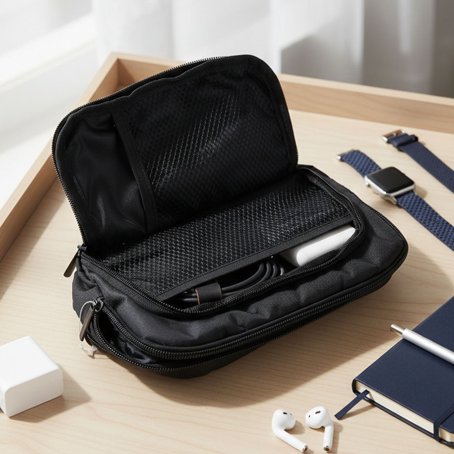 Small Electronics Organizer Pouch – Compact Travel Gadget Case