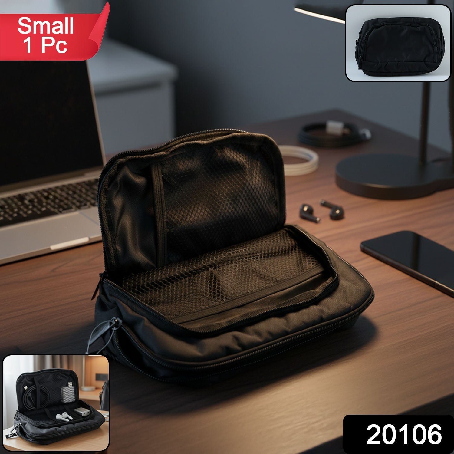 Small Electronics Organizer Pouch – Compact Travel Gadget Case