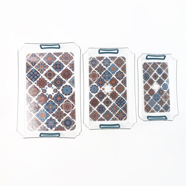 Multipurpose Serving Tray Set – 3 Nesting Trays with Handles