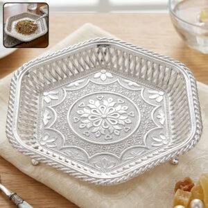 Trays_2_-1 Decorative Silver Serving Tray – Traditional Embossed Floral Design