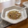 Decorative Silver Serving Tray – Traditional Embossed Floral Design